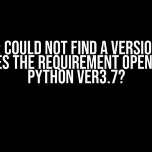 Error: Could not find a version that satisfies the requirement open3d with python ver3.7?